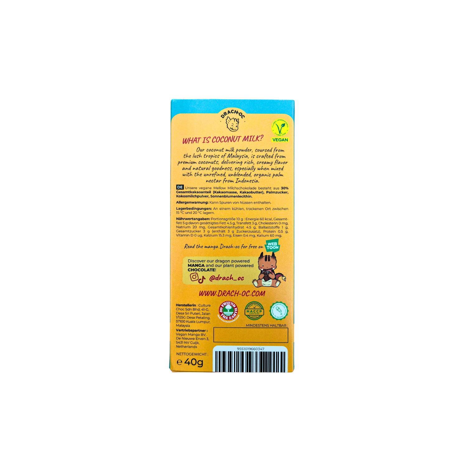 Vegane Schokoladentafel - Mellow Milk 40g