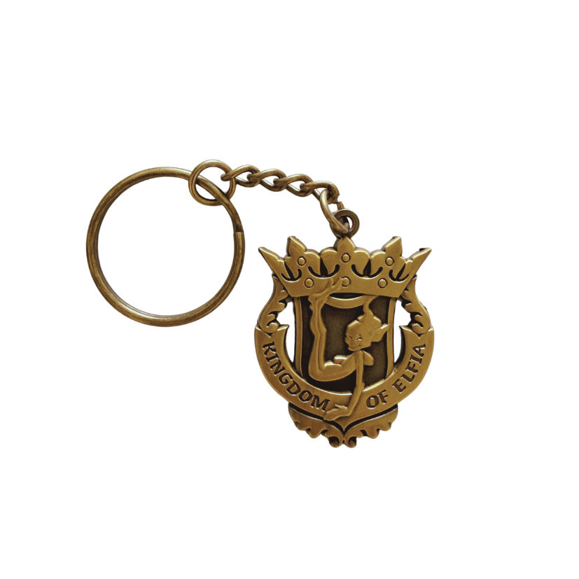 Brass Elfia Logo Keychain